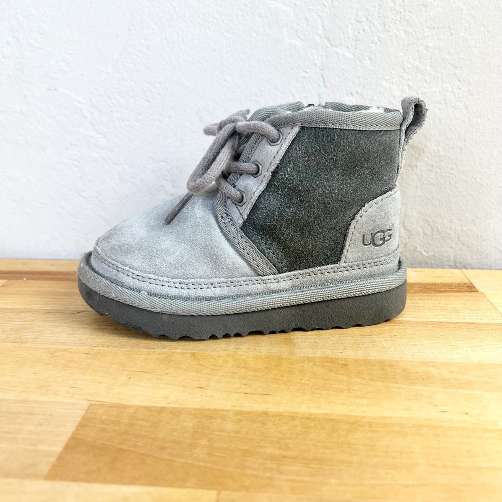 UGG Boots Neumel II Chukka Ankle Bootie Toddler Size 7 Grey‎ Suede Shearling Zip